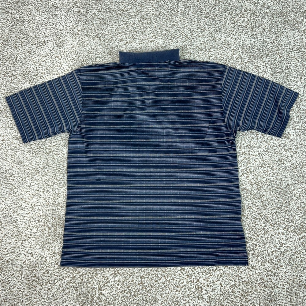 Nike Golf Polo Shirt Mens XL Blue Striped Cotton Short Sleeve Casual Grandpa Top - Picture 6 of 9